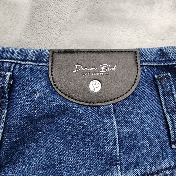 NEW Denim Blvd Mom Jeans Womens Size 3 Blue High Rise Front Seam Tapered Leg - Picture 4 of 12